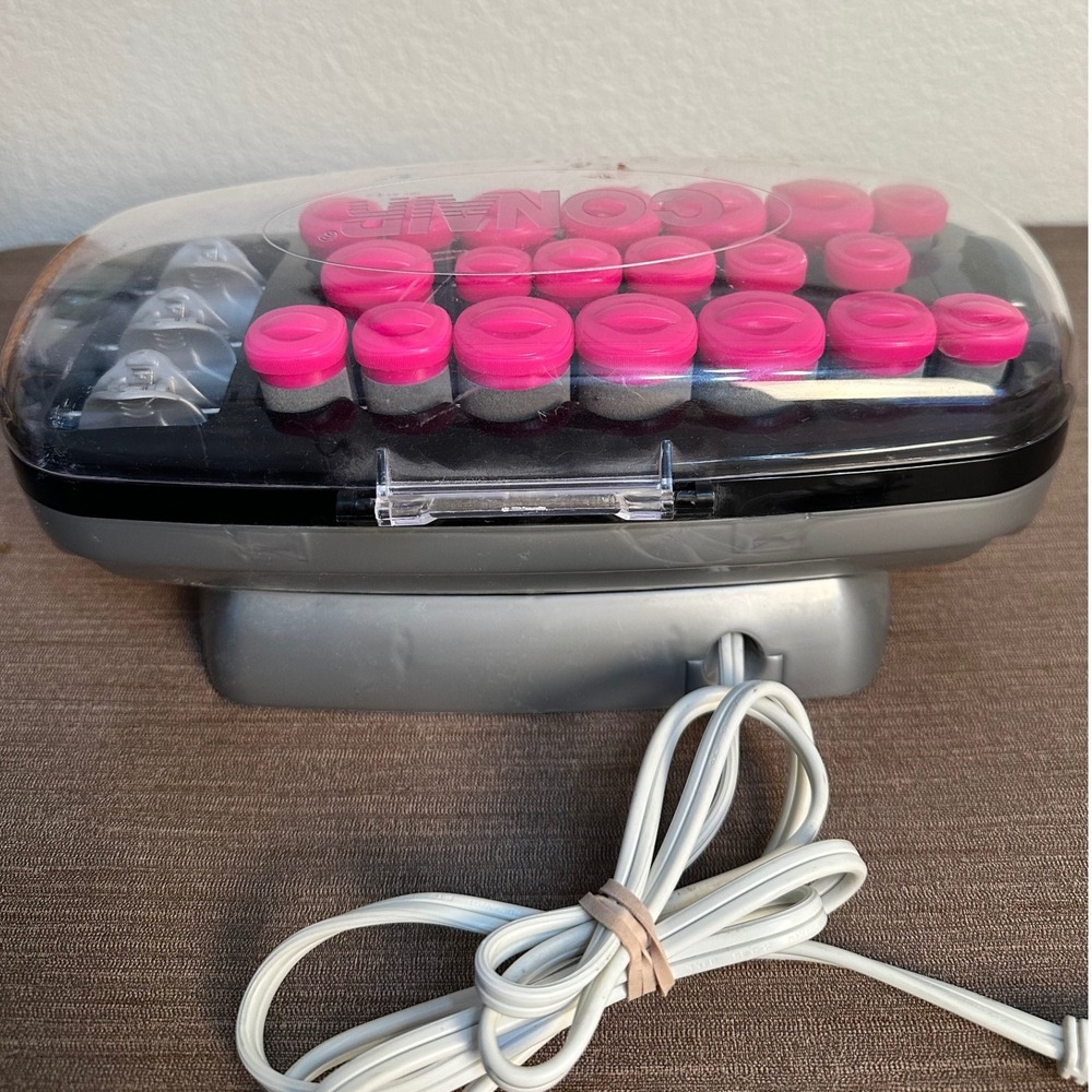 Conair Hot Rollers Hair Setter Women OS Pink CHV26HT 20 Ceramic Flocked Rollers - Picture 4 of 7